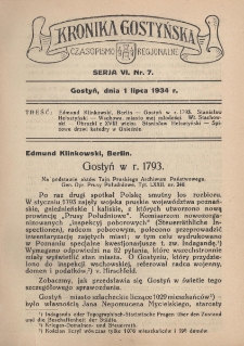Kronika Gostyńska : jednodni&oacute;wka regionalna. 1933.12.07.01 T.6 z.7