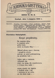 Kronika Gostyńska : jednodni&oacute;wka regionalna. 1934.08.01 T.6 z.8