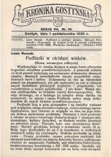 Kronika Gostyńska : jednodni&oacute;wka regionalna. 1935.10.01 T.7 z.10