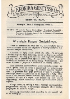 Kronika Gostyńska : jednodni&oacute;wka regionalna. 1935.11.01 T.7 z.11