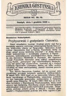 Kronika Gostyńska : jednodni&oacute;wka regionalna. 1935.12.01 T.7 z.12