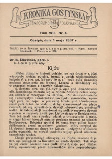 Kronika Gostyńska : jednodni&oacute;wka regionalna. 1937.05.01 T.8 z.5
