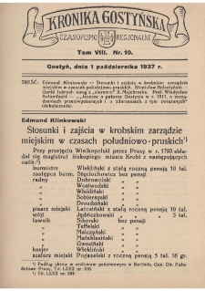 Kronika Gostyńska : jednodni&oacute;wka regionalna. 1937.10.01 T.8 z.10