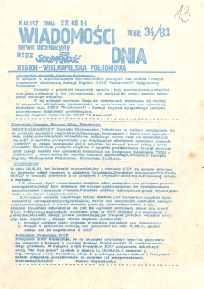 Wiadomości Dnia 1981.08.22 Nr 34/81