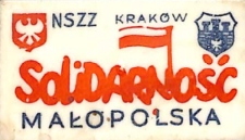 Znaczek NSZZ &bdquo;Solidarność" Krak&oacute;w Małopolska