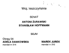 Ulotki wyborcze - kandydaci wojew&oacute;dztwa leszczyńskiego do sejmu i senatu