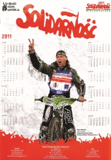 Kalendarz z 2011 r. z żużlowcem Adamem Sk&oacute;rnickim