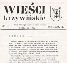 Wieści Krzywińskie 1991.06 Nr 1