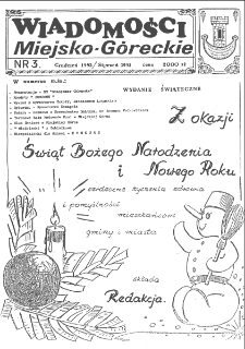 Wiadomości Miejsko-G&oacute;reckie 1992/1993 nr 3
