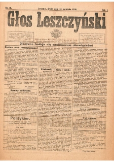 Głos Leszczyński 1920.04.28 R.1 Nr48