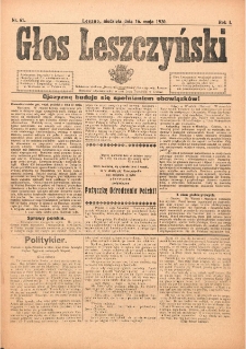 Głos Leszczyński 1920.05.16 R.1 Nr61