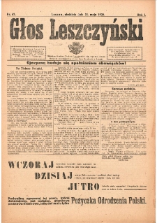Głos Leszczyński 1920.05.23 R.1 Nr67