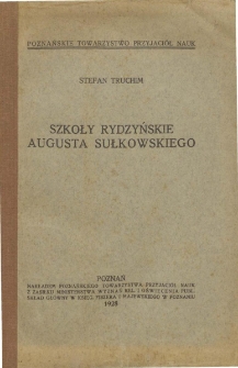 Szkoły rydzyńskie Augusta Sułkowskiego