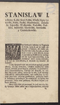 Uniwersał [do stan&oacute;w Rp skierowany przeciw Augustowi III]