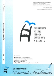 Leszczyński Notatnik Akademicki 2001 R.1 Nr 1