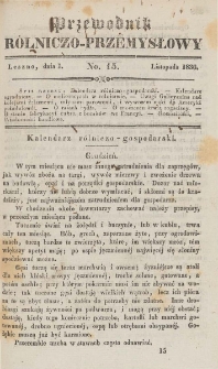 Przewodnik Rolniczo-Przemysłowy 1836.11.01 R.1 No.15