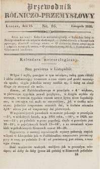 Przewodnik Rolniczo-Przemysłowy 1836.11.15 R.1 No.16