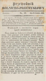 Przewodnik Rolniczo-Przemysłowy 1836.12.15 R.1 No.18