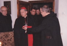 Wizyta Prymasa Polski kardynała J&oacute;zefa Glempa w Klasztorze Benedyktyn&oacute;w w Lubiniu.11.06.1995