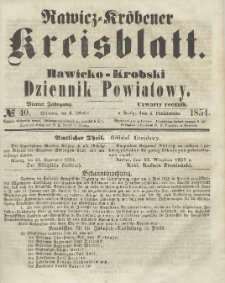 Rawicko-Krobski Dziennik Powiatowy. 1854.10.04 R.4 Nr 40