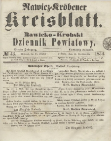 Rawicko-Krobski Dziennik Powiatowy. 1854.10.25 R.4 Nr 43