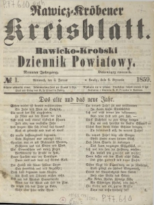 Rawicko-Krobski Dziennik Powiatowy. 1859.01.05 R. 9 Nr 1
