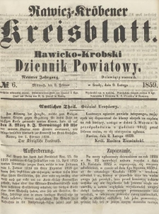 Rawicko-Krobski Dziennik Powiatowy. 1859.02.09 R. 9 Nr 6