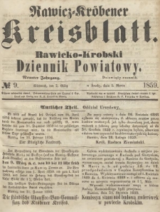 Rawicko-Krobski Dziennik Powiatowy. 1859.03.02 R. 9 Nr 9