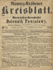 Rawicko-Krobski Dziennik Powiatowy. 1859.04.06 R. 9 Nr 14