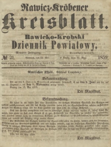 Rawicko-Krobski Dziennik Powiatowy. 1859.05.25 R. 9 Nr 21
