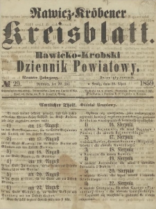 Rawicko-Krobski Dziennik Powiatowy. 1859.07.20 R. 9 Nr 29
