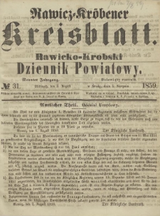 Rawicko-Krobski Dziennik Powiatowy. 1859.08.03 R. 9 Nr 31