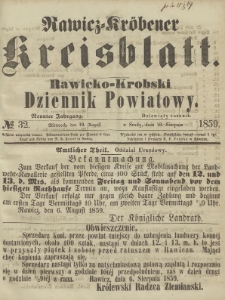 Rawicko-Krobski Dziennik Powiatowy. 1859.08.10 R. 9 Nr 32