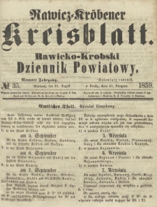 Rawicko-Krobski Dziennik Powiatowy. 1859.08.31 R. 9 Nr 35