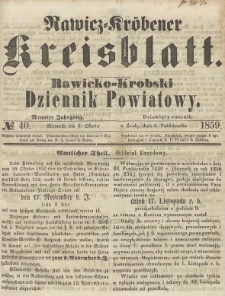 Rawicko-Krobski Dziennik Powiatowy. 1859.10.05 R. 9 Nr 40