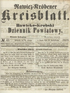 Rawicko-Krobski Dziennik Powiatowy. 1859.10.26 R. 9 Nr 43