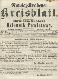 Rawicko-Krobski Dziennik Powiatowy. 1859.11.09 R. 9 Nr 45