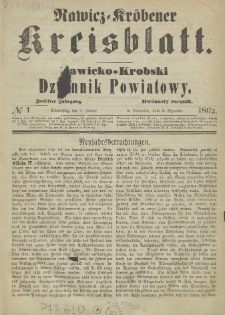 Rawicko-Krobski Dziennik Powiatowy. 1862.01.02 R. 12 Nr 1
