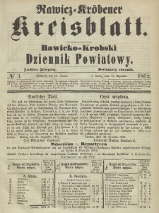 Rawicko-Krobski Dziennik Powiatowy. 1862.01.15 R. 12 Nr 3