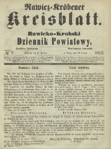 Rawicko-Krobski Dziennik Powiatowy. 1862.02.26 R.12 Nr 9