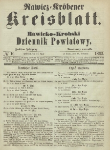 Rawicko-Krobski Dziennik Powiatowy. 1862.04.16 R.12 Nr 16