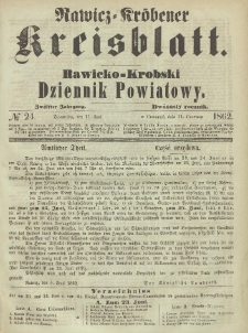 Rawicko-Krobski Dziennik Powiatowy. 1862.06.11 R.12 Nr 24