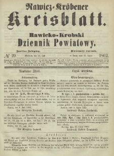 Rawicko-Krobski Dziennik Powiatowy. 1862.07.16 R.12 Nr 29