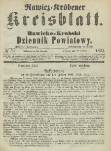 Rawicko-Krobski Dziennik Powiatowy. 1862.12.24 R.12 Nr 52