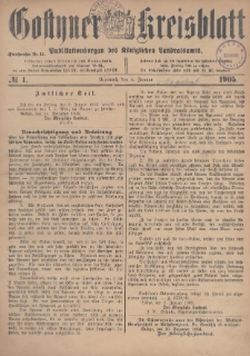 Gostyner Kreisblatt 1905.01.04 Nr 1