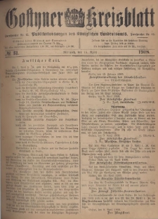 Gostyner Kreisblatt 1908.04.15 Nr 31