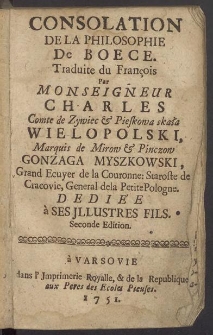 Consolation De La Philosophie De Boece