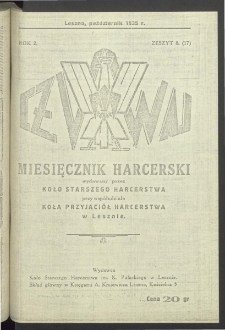 Czuwaj. Miesięcznik Harcerski Wydawany Przez Koło Starszego Harcerstwa przy Wsp&oacute;łudziale Koła Przyjaci&oacute;ł Harcerstwa w Lesznie 1935.10 R.2 Nr 8 (17)