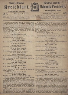 Rawicko-Krobski Dziennik Powiatowy. 1871.01.04 R. 21 Nr 1