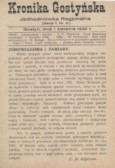 Kronika Gostyńska : jednodni&oacute;wka regjonalna. 1930.08.01 T.2 z.3